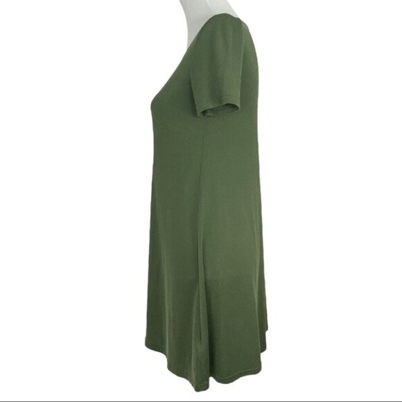 Silence + Noise Green Modal Short Sleeve Scoop Neck Business Career Dress XS/C32 - Picture 5 of 9